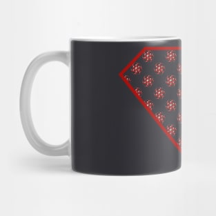 Yin Yang Diamond Design - Red Color with a Ball Effect Pattern Mug